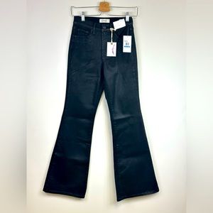 NWT Jessica Simpson Coated Black Flare Jeans, Size 25